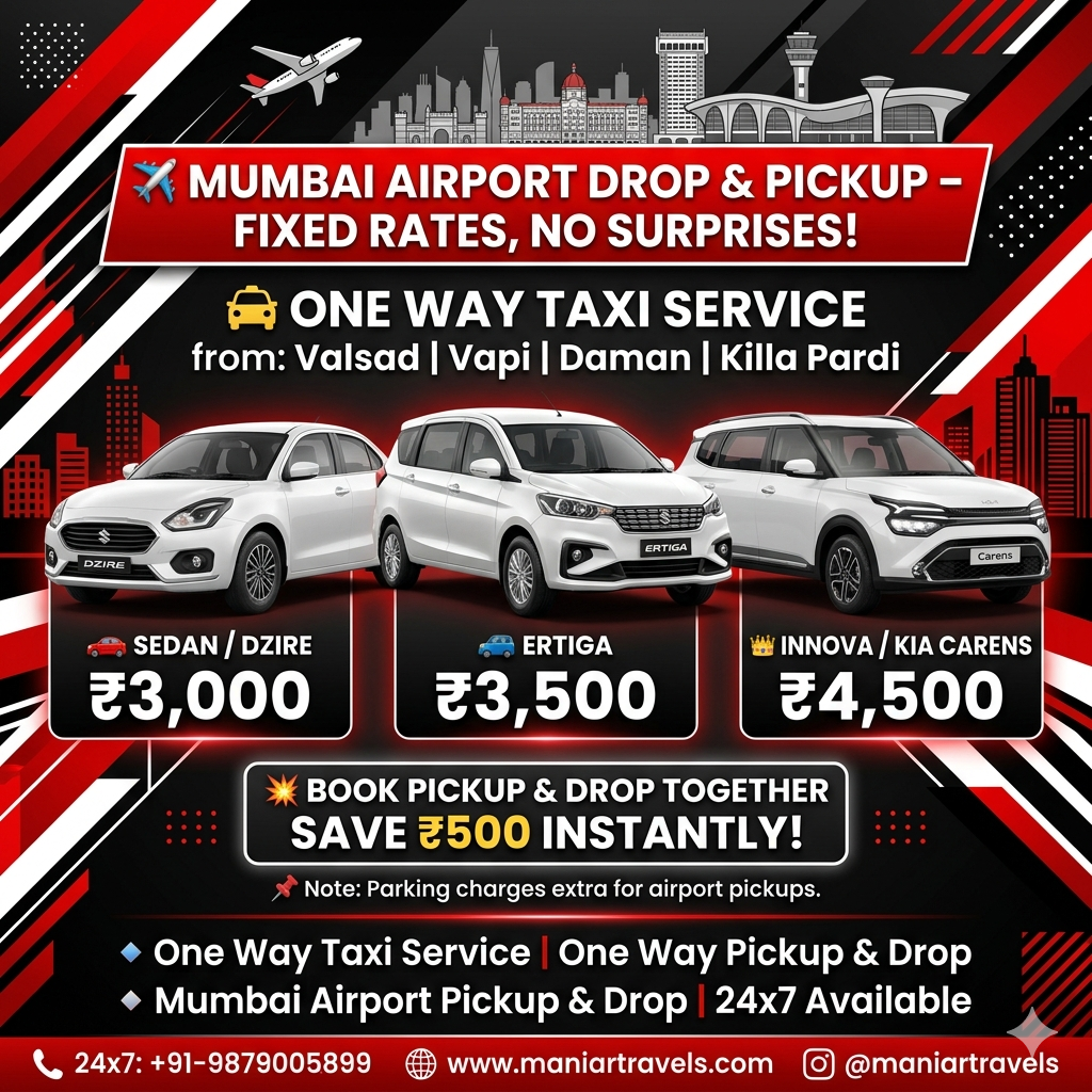 One Way Pickup and Drop from Mumbai Airport